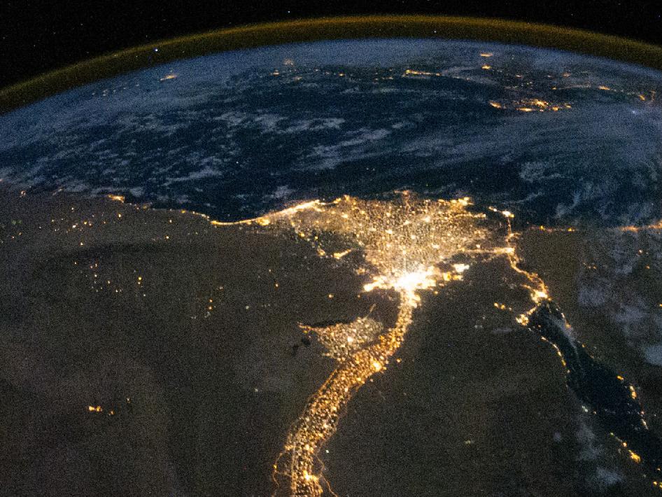 Nile River Delta at Night