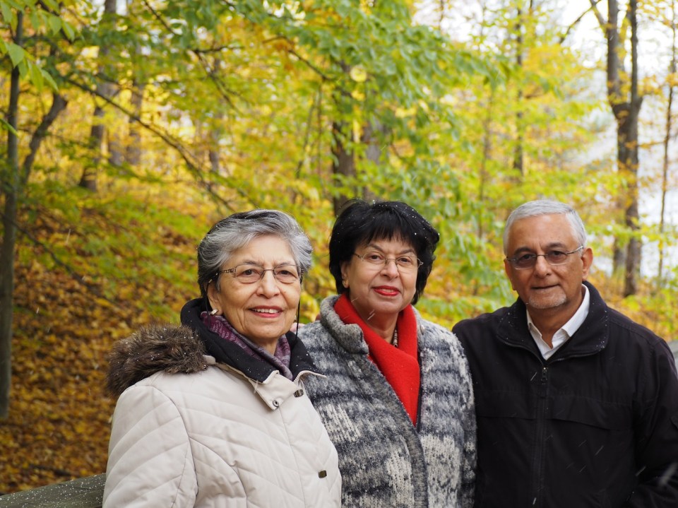 Rosina, her sister Djalila with husband Iqbal Motani at Pink Lake.