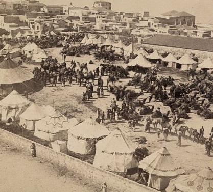 10635v_Caravan of Persian pilgrims to Mecca at Jaffa, Palestine