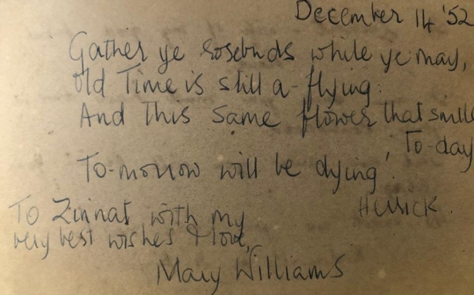 Zeenat Jamal Keshavjee Ismaili autograph book East Africa