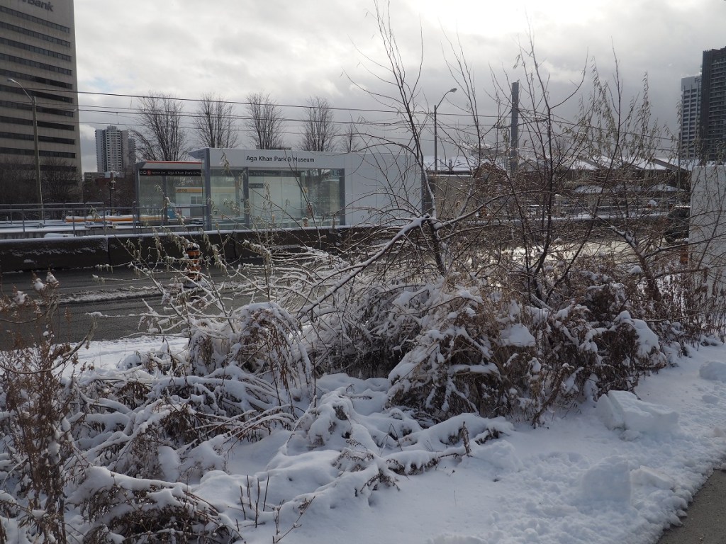 Aga Khan Park, Aga Khan Museum and the Ismaili Centre on white Xmas Christmas Friday December 25, 2020. Simergphotos Simerg and Barakah Malik Merchant.