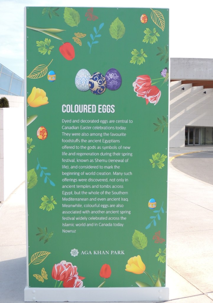 Coloured eggs for the Persian New Year, Aga Khan Park.