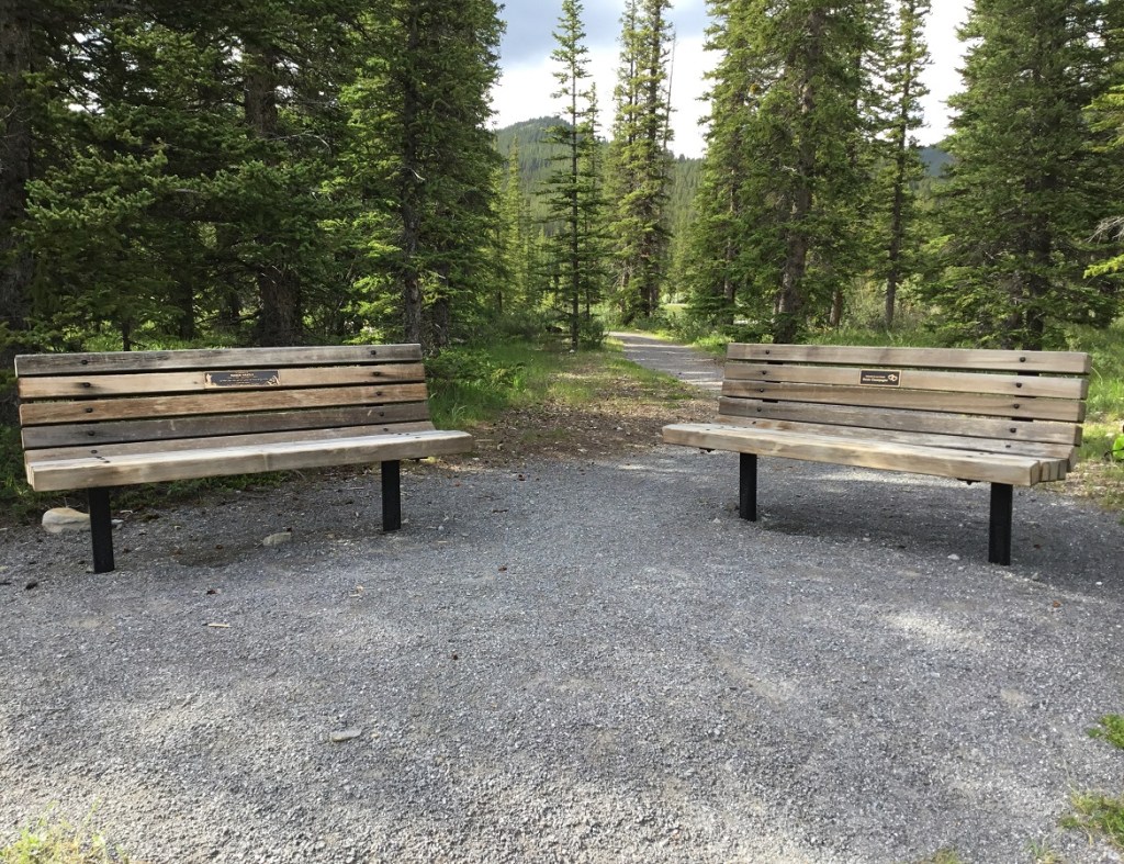 Commemorative Benches and Plaque Tributes to loved ones, Kananaski Country and Forget-me-not Pond, Malik Merchant Simerg Photos