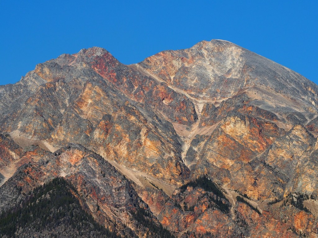 A view of Pyramid Mountain from Pyramid Lake Island; October 17, 2022. Photograph: Malik