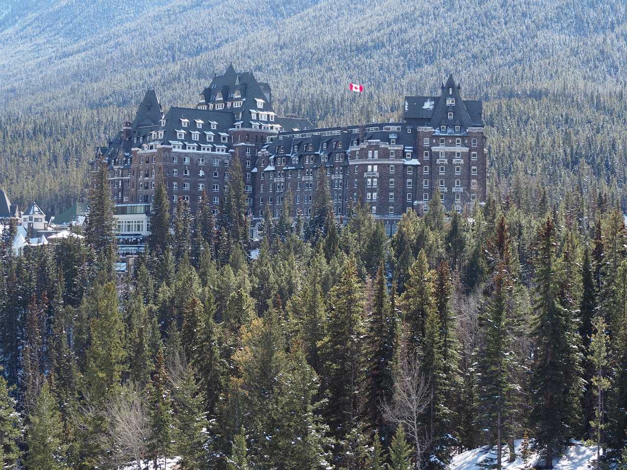 Fairmont Banff Springs Hotel from Surprise Viewpoint