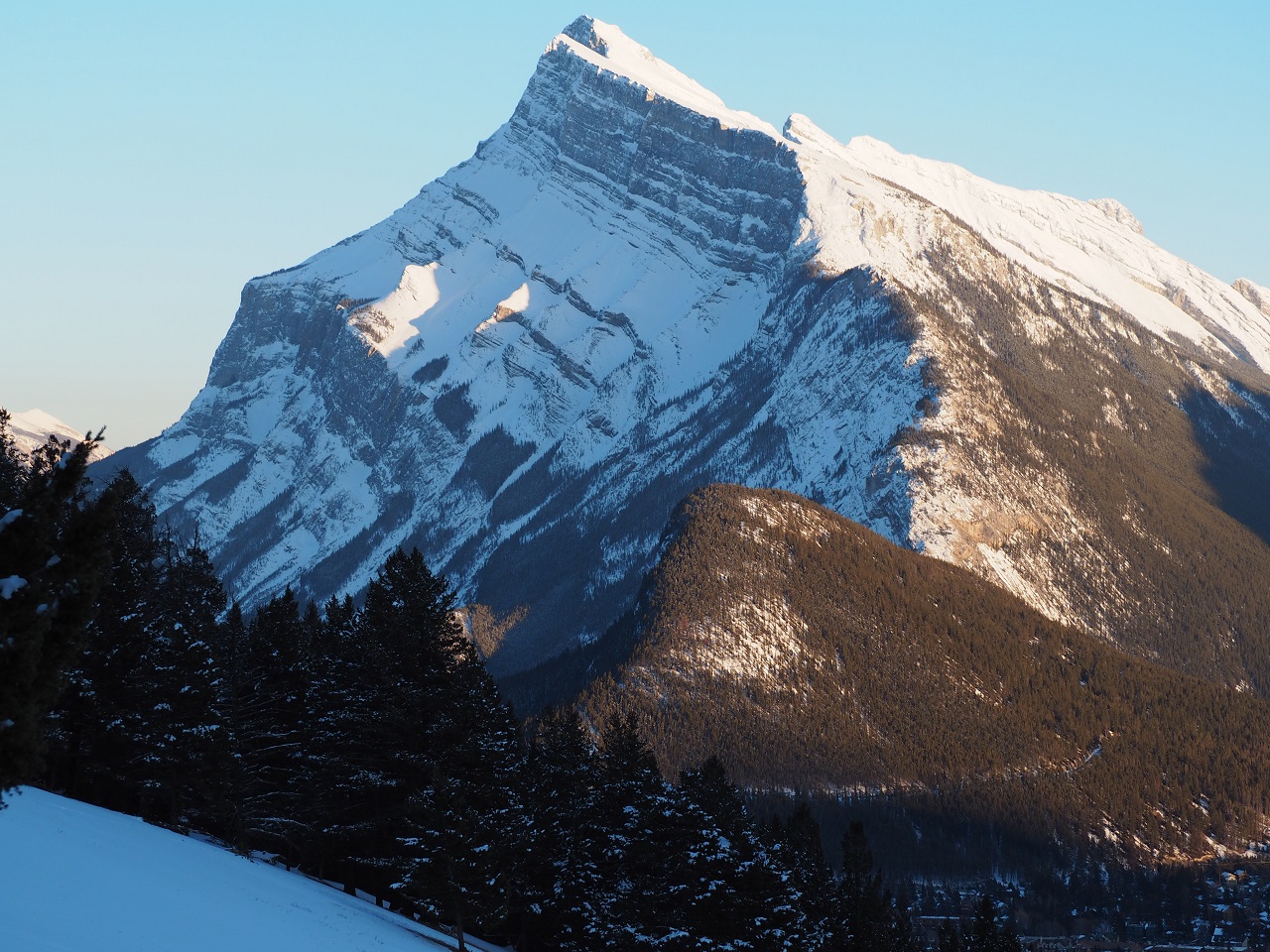 Rundle Mountain Banff at sunset
