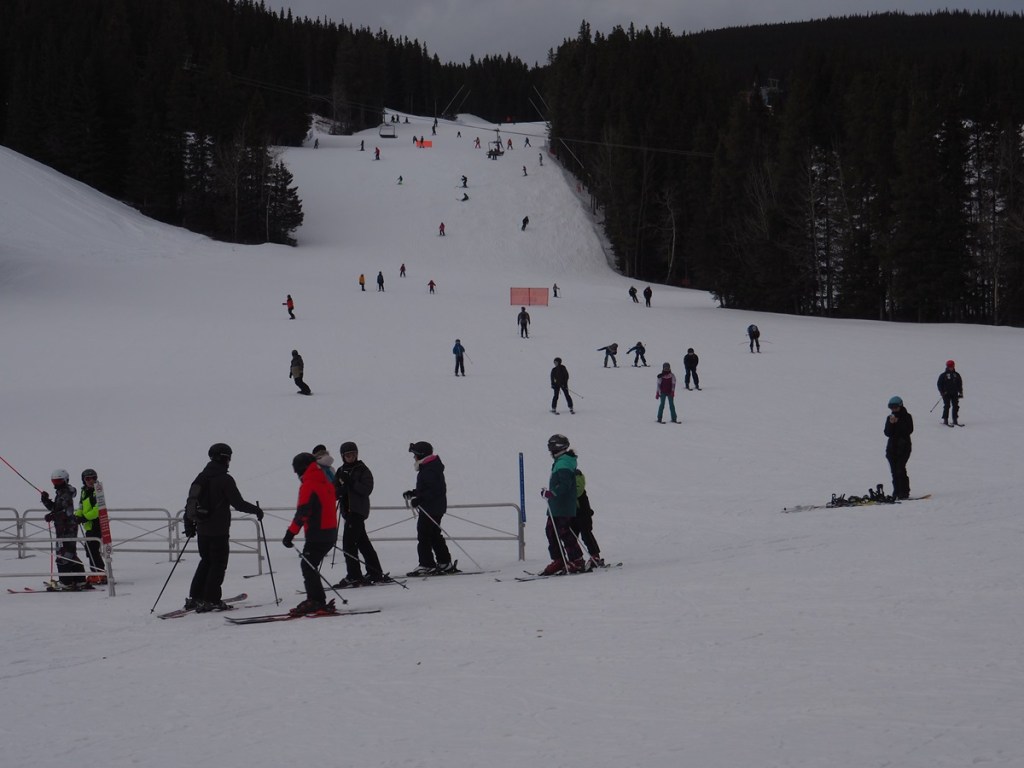 Skiing Nakiska Ski Resort which is located minutes from Troll Falls and the Kananaskis Village, Kananaskis Country 