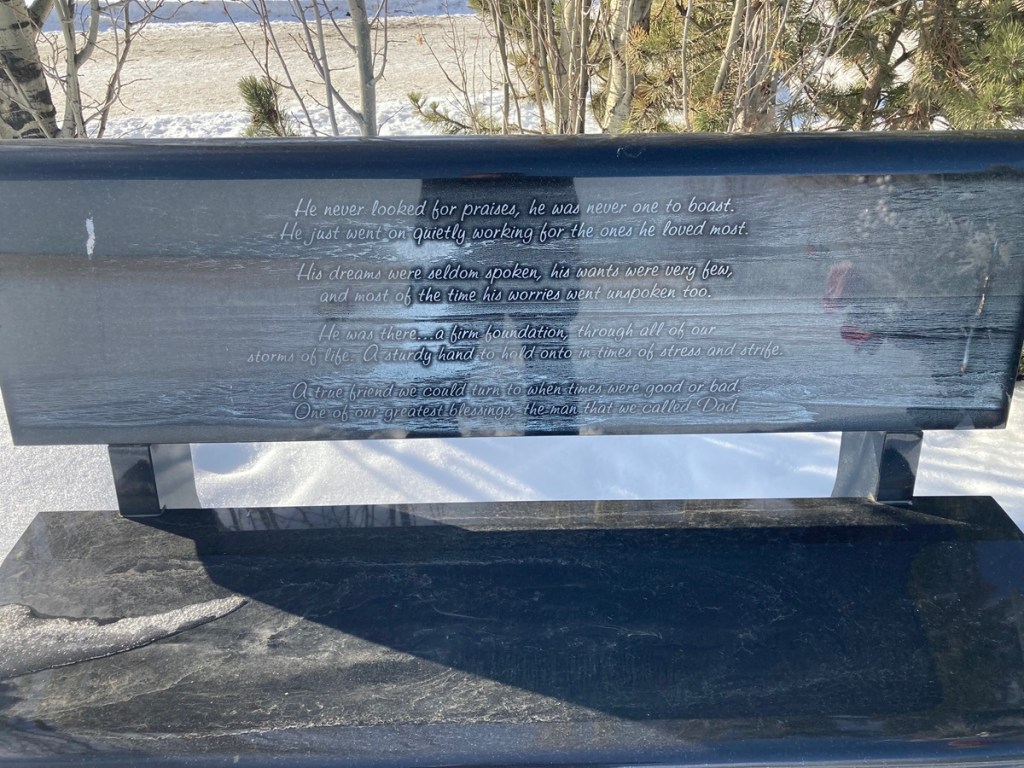 Memorial Benches to Deceased Ismailis at the Rocky View Garden of Peace Cemetery