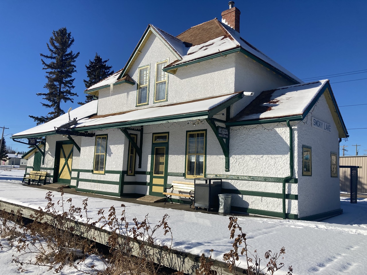 CN rail station Smoky Lake Alberta Canada