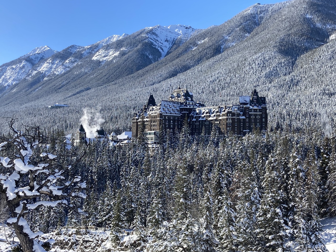 Surprose Corner and a view of Fairmont Banff Springs Hotel, simerg photos malik merchant