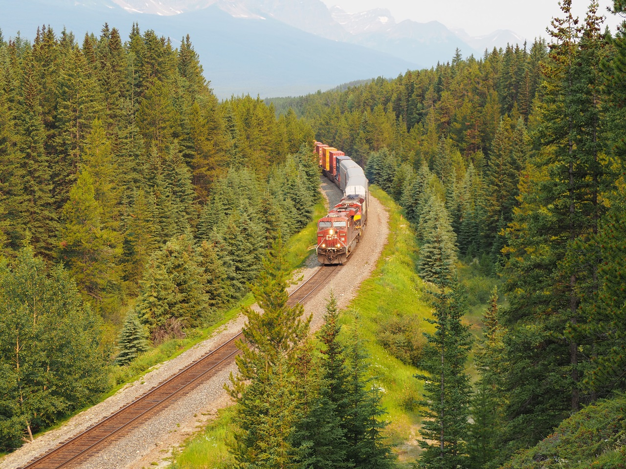 Storm Mountain Lookout Point Travel Canada CP Train