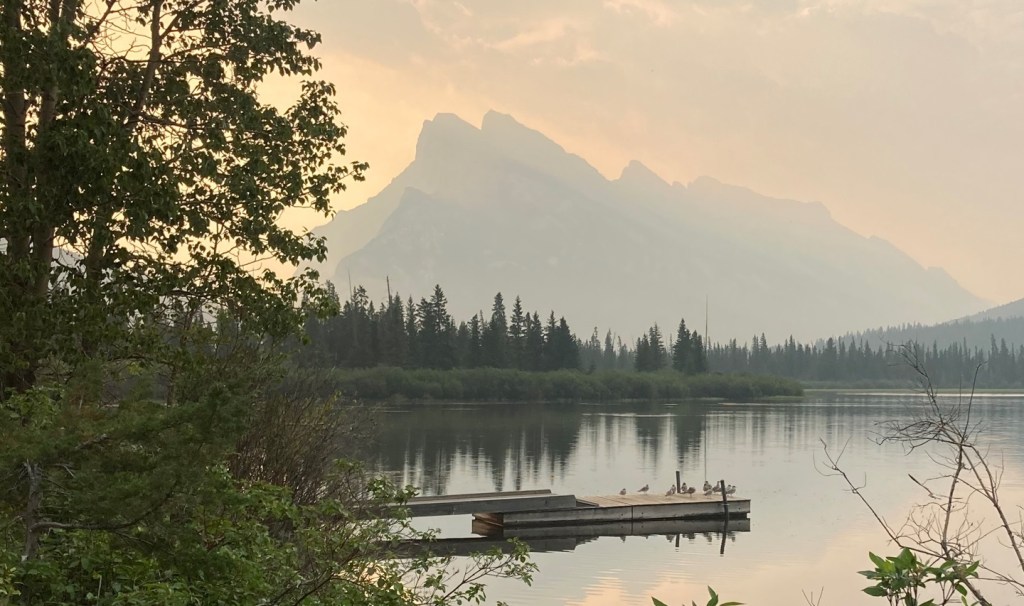 Mount Rundle after smoke from Jasper National Park fires.