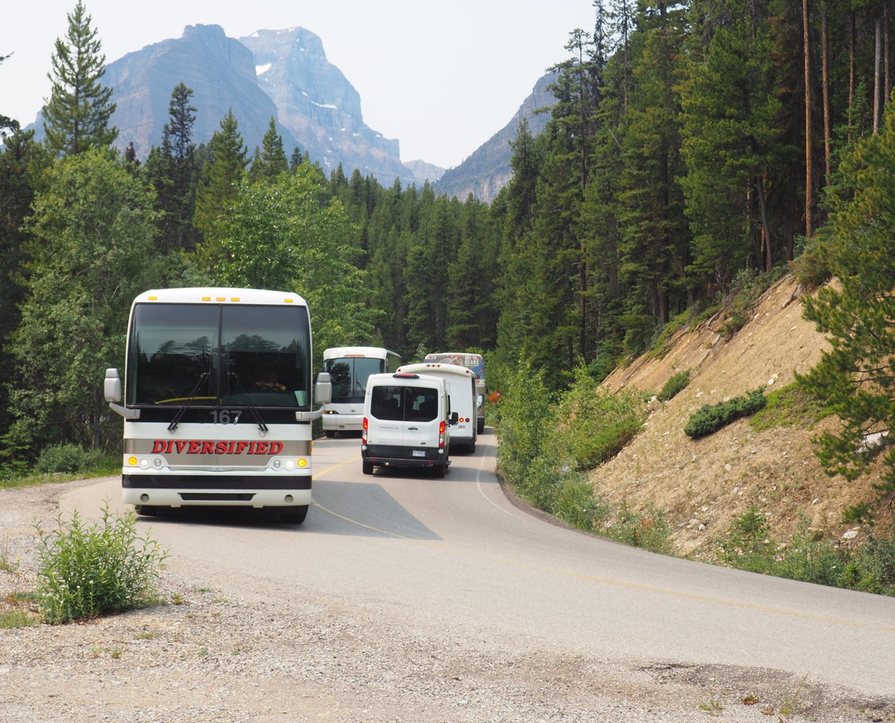 Moraine Lake shuttle Banff National Park