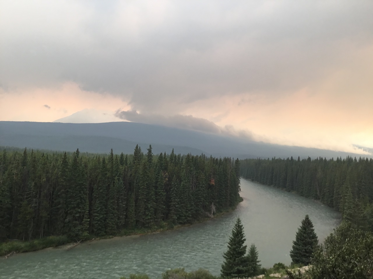 Castle Mountain Bow Vallay Parkway looking at Lake Louise