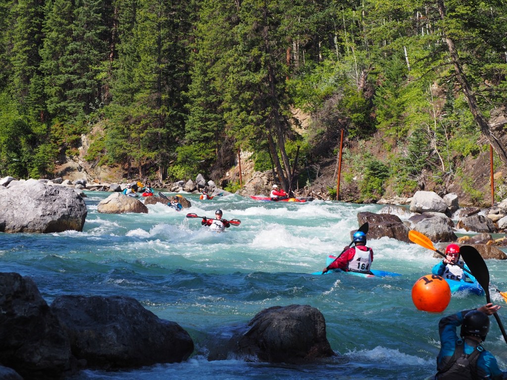 Canfest Ball Race Kananaskis River Rapids, Canoe, Meadows Kananaskis Trail, Hwy 40