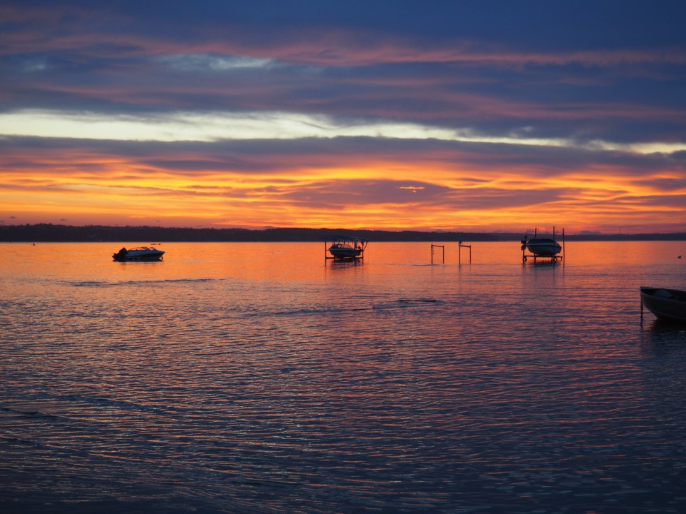 The evening twilight hour, Sylvan Lake, 