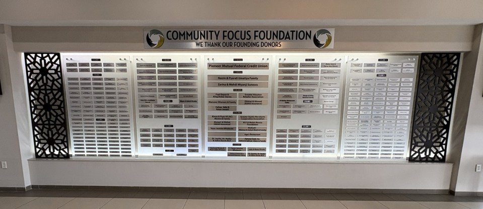 Pioneer Community Center names of the visionaries and donors  behind the Community Foucs Foundation