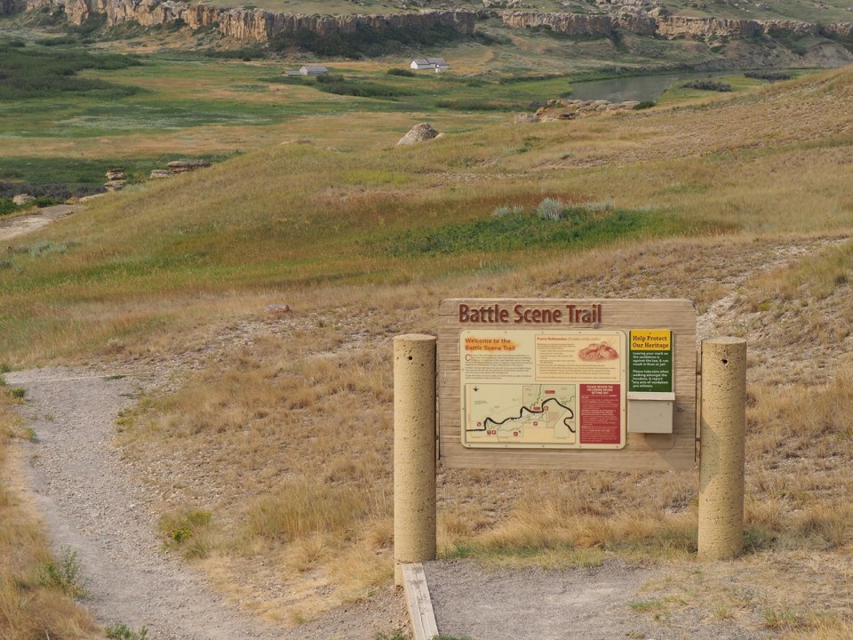 Battle Scene Trail and a view of the RCMP outposts