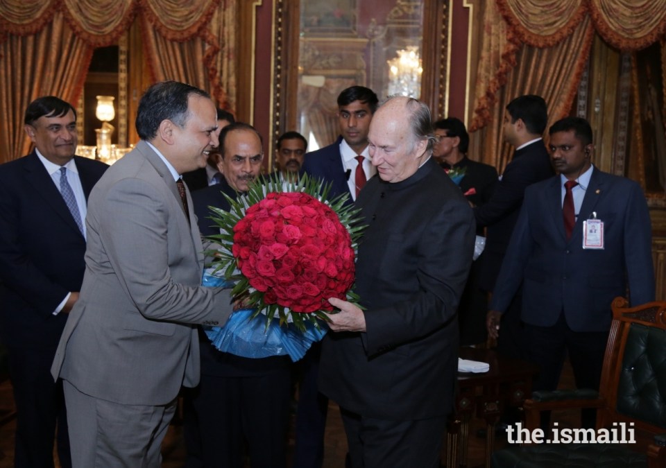 Welcome bouquet for the late Aga Khan
