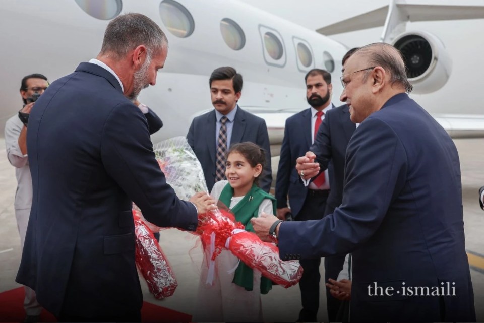 Welcome bouquets for the Aga Khan