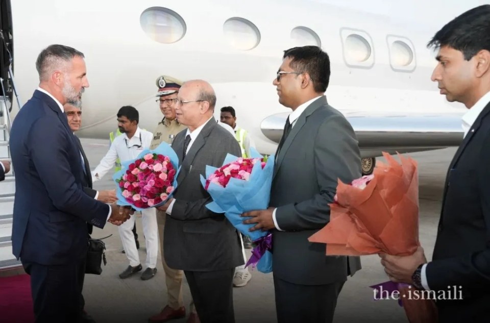 Welcome bouquets for the Aga Khan