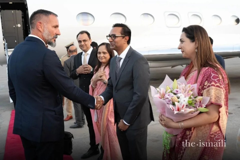 Welcome bouquets for the Aga Khan