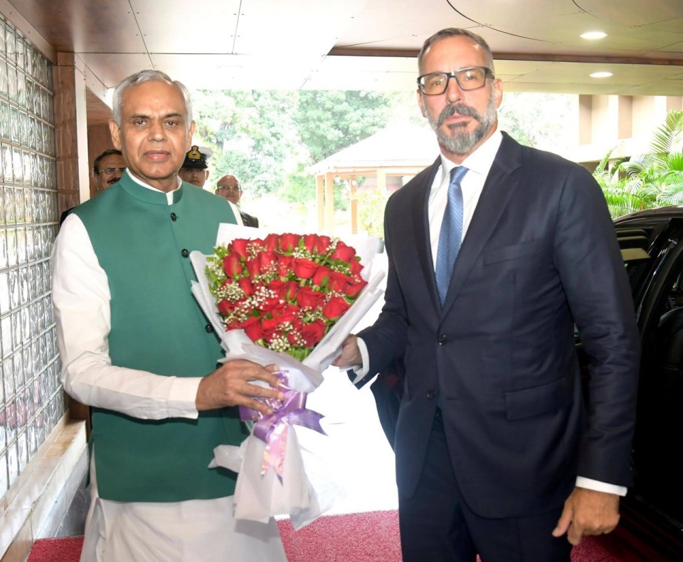 Welcome bouquets for the Aga Khan