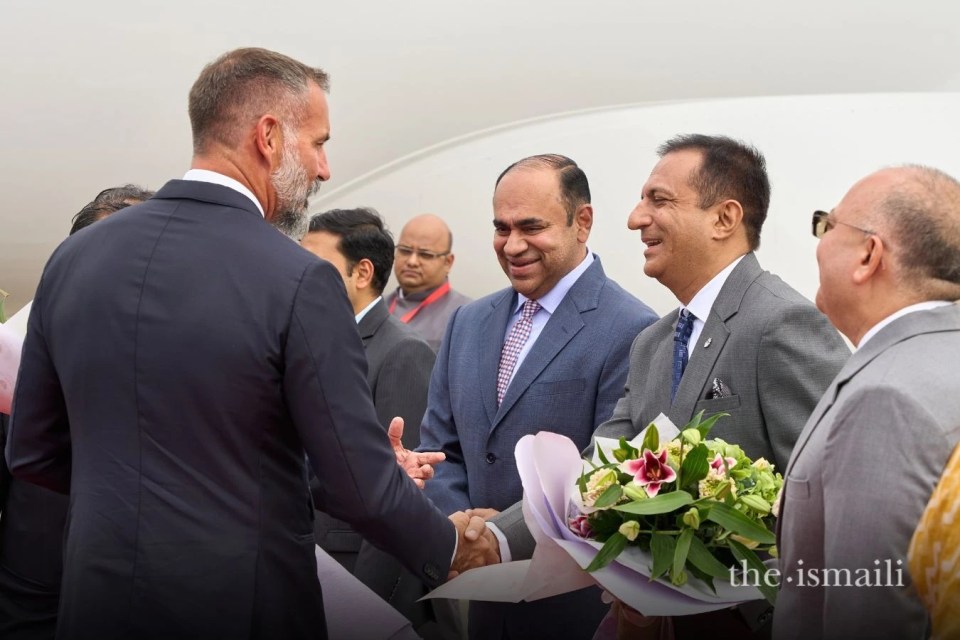 Welcome bouquets for the Aga Khan