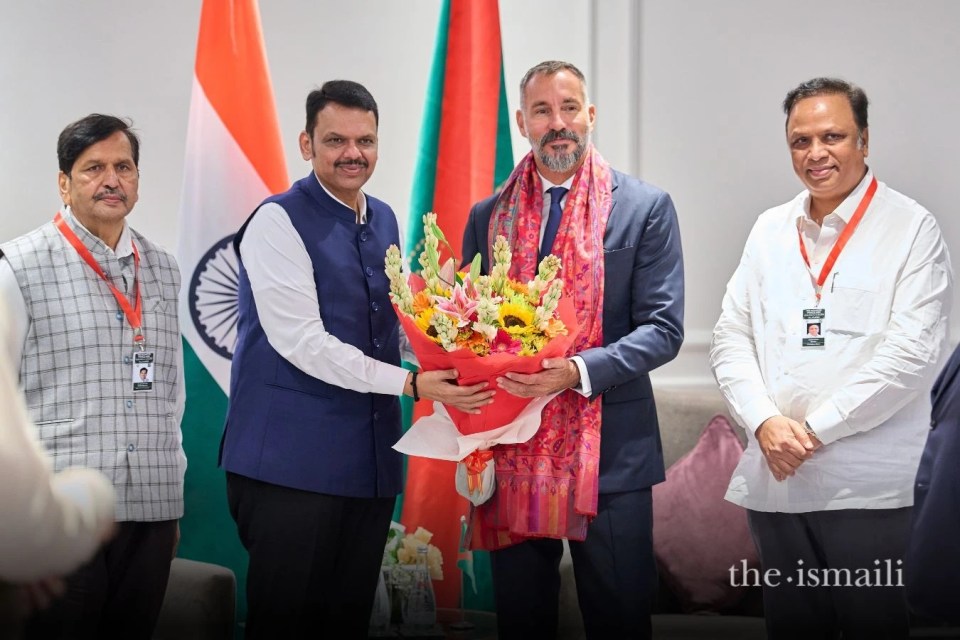 Welcome bouquets for the Aga Khan