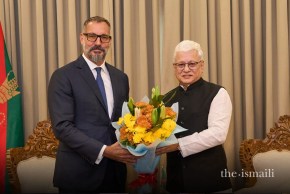 Welcome bouquets for the Aga Khan