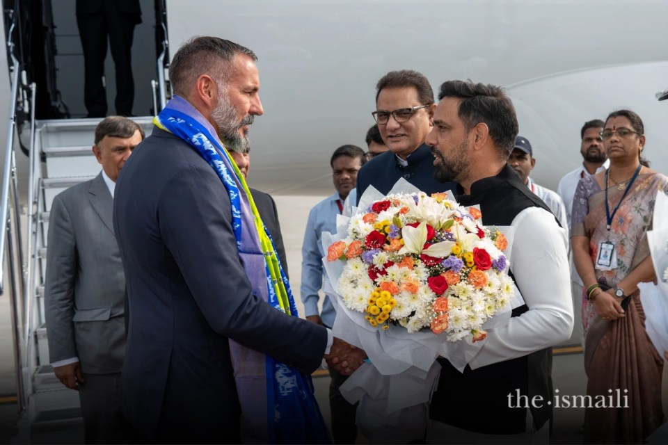 Welcome bouquets for the Aga Khan