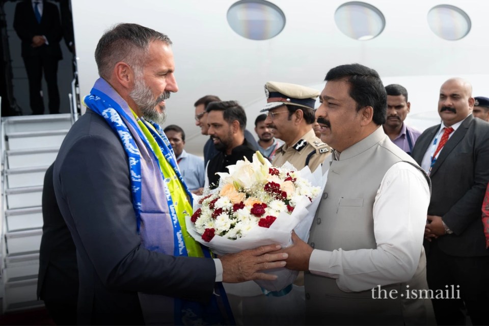 Welcome bouquets for the Aga Khan