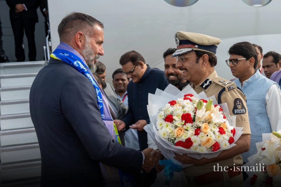 Welcome bouquets for the Aga Khan
