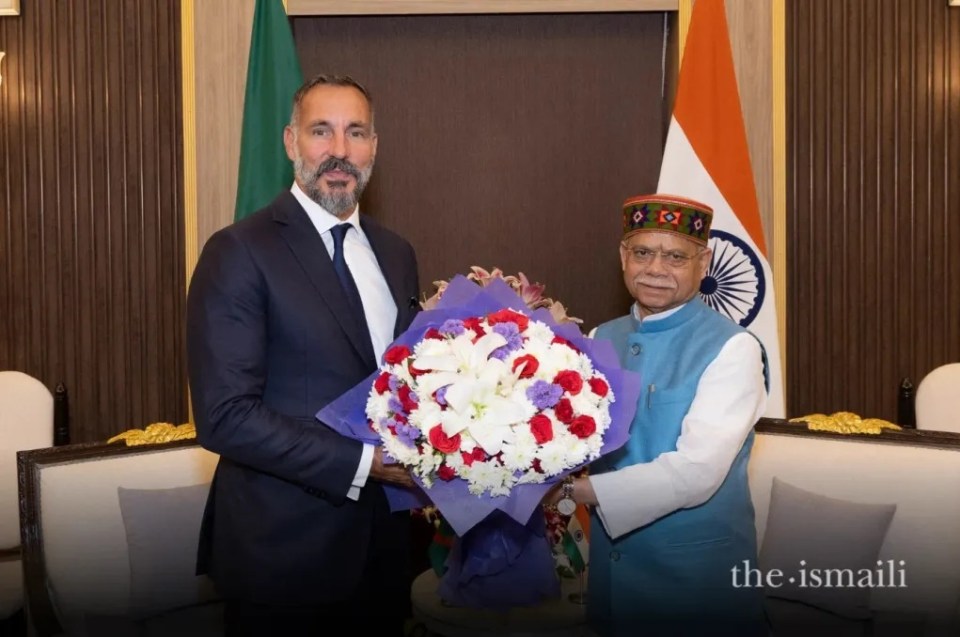 Welcome bouquets for the Aga Khan