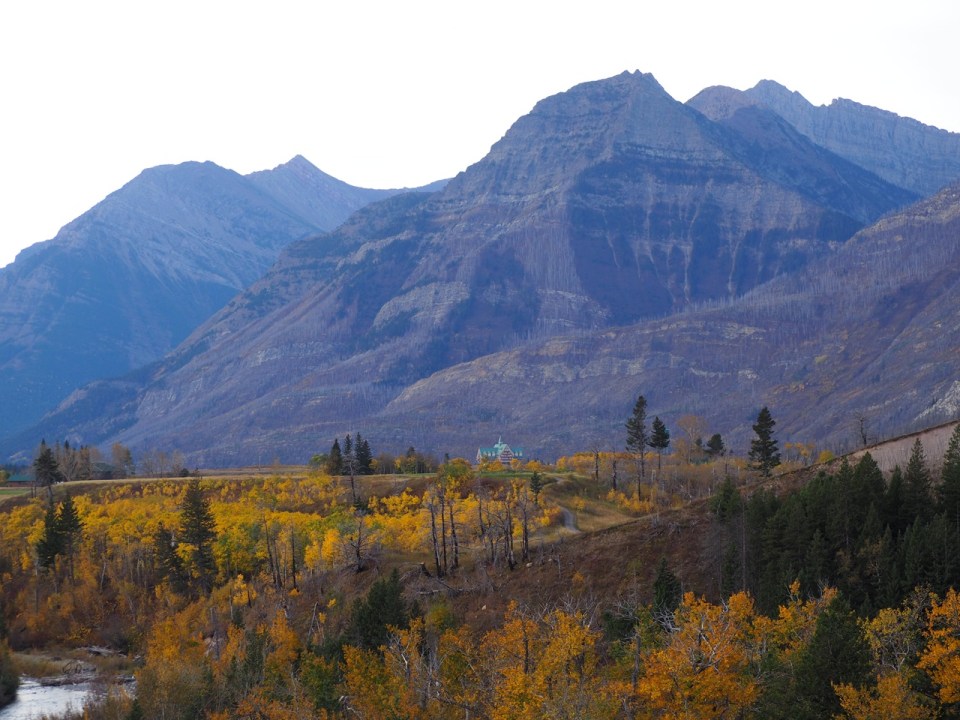 Autumn foliage on Red Rock Canyon Parkway, Waterton Lakes National Park, Alberta, Canada, October 2026; Photograph: Malik Merchant / Simergphotos.